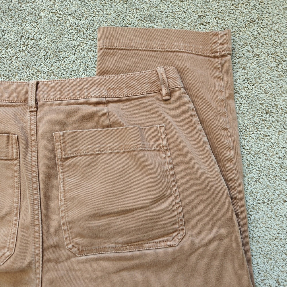 QUINCE Women Cropped Pants 12 Rust Organic Cotton Twill Minimalist LB49339-CFL01 - Picture 15 of 15